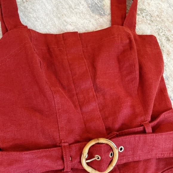 Anthropologie Belle Vere Brown Belted Jumpsuit 2 - Picture 2 of 7